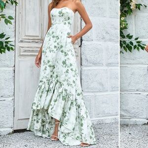 Green Floral Wedding Guest or Bridesmaids Dress - Spring/Summer